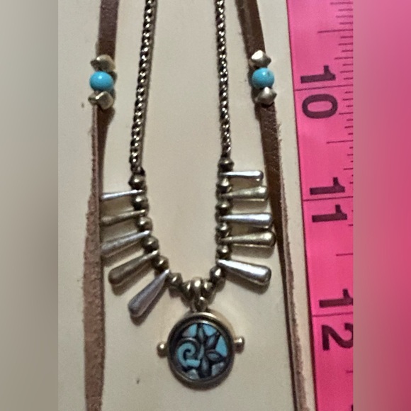 Lucky Brand layers wear 1,2or 3 leather,faux turquoise,silver NWT - Picture 4 of 10